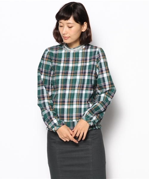 natural couture（ナチュラルクチュール）の「【natural couture NICE CLAUP】チェックハイネックブラウス（シャツ/ブラウス・レディース・オフホワイト/その他1/その他2・FREE）」の3枚目の写真