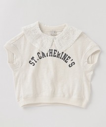 petit main | 【接触冷感】つけ衿ロゴプリントTシャツ(Tシャツ/カットソー)