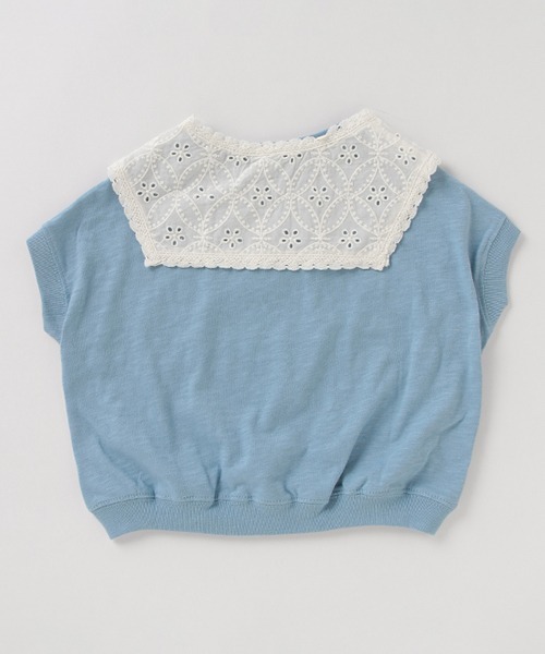 petit main（プティマイン）の「【接触冷感】つけ衿ロゴプリントTシャツ（Tシャツ/カットソー・キッズ・ブラック/ブルー/キナリ・80ｃｍ/90cm/110cm/100cm/120cm/130cm）」の7枚目の写真