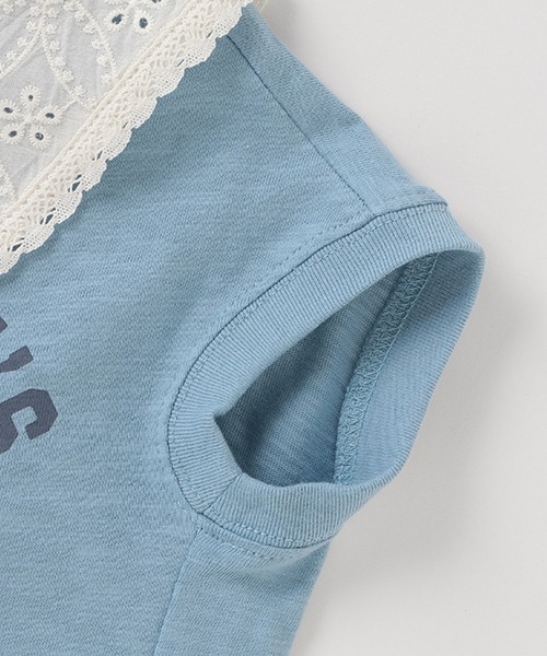 petit main（プティマイン）の「【接触冷感】つけ衿ロゴプリントTシャツ（Tシャツ/カットソー・キッズ・ブラック/ブルー/キナリ・80ｃｍ/90cm/110cm/100cm/120cm/130cm）」の9枚目の写真