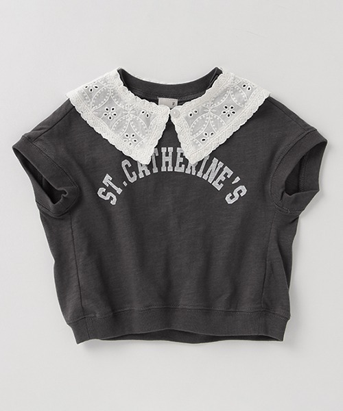 petit main（プティマイン）の「【接触冷感】つけ衿ロゴプリントTシャツ（Tシャツ/カットソー・キッズ・ブラック/ブルー/キナリ・80ｃｍ/90cm/110cm/100cm/120cm/130cm）」の19枚目の写真