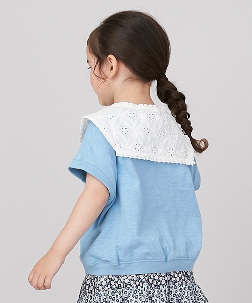 petit main（プティマイン）の「【接触冷感】つけ衿ロゴプリントTシャツ（Tシャツ/カットソー・キッズ・ブラック/ブルー/キナリ・80ｃｍ/90cm/110cm/100cm/120cm/130cm）」の20枚目の写真