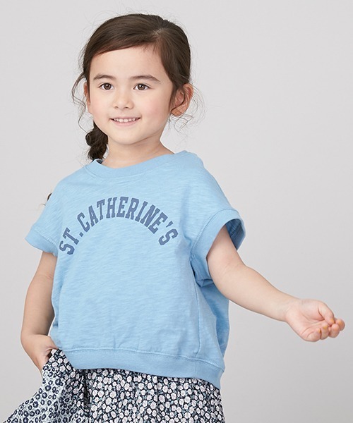 petit main（プティマイン）の「【接触冷感】つけ衿ロゴプリントTシャツ（Tシャツ/カットソー・キッズ・ブラック/ブルー/キナリ・80ｃｍ/90cm/110cm/100cm/120cm/130cm）」の21枚目の写真