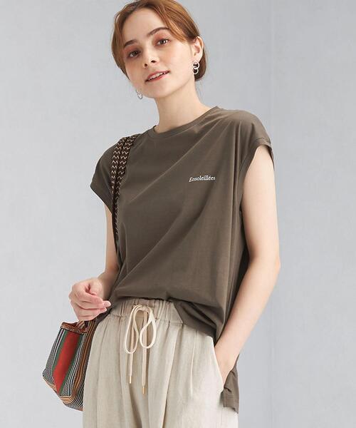 green label relaxing（グリーンレーベルリラクシング）の「SC プリント ノースリーブ [Tシャツ]（Tシャツ/カットソー・レディース・オフホワイト/オレンジ/ダークグレー・FREE）」の8枚目の写真