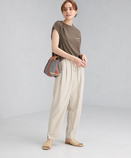 green label relaxing（グリーンレーベルリラクシング）の「SC プリント ノースリーブ [Tシャツ]（Tシャツ/カットソー・レディース・オフホワイト/オレンジ/ダークグレー・FREE）」の9枚目の写真