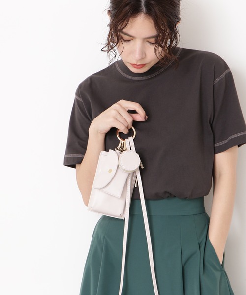 N.（N. Natural Beauty Basic）（エヌエヌナチュラルビューティーベーシック）の「◆多機能スマホショルダーバッグ（ショルダーバッグ・レディース・ブラック/ナチュラル/オレンジ系・ﾌﾘ-）」の6枚目の写真