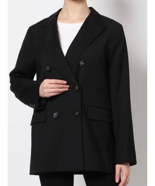 MERCURYDUO（マーキュリーデュオ）の「ダブルブレストセットインジャケット（テーラードジャケット・レディース・ブラック/ライトブルー/ベビーピンク・SMALL/MEDIUM）」の2枚目の写真