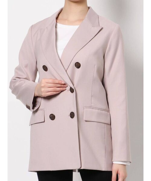 MERCURYDUO（マーキュリーデュオ）の「ダブルブレストセットインジャケット（テーラードジャケット・レディース・ブラック/ライトブルー/ベビーピンク・SMALL/MEDIUM）」の4枚目の写真