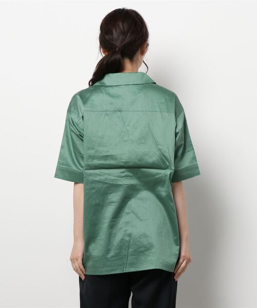 MOUSSY（マウジー）の「CHECK HALF SLEEVE シャツ（シャツ/ブラウス・レディース・ブラック/ベージュ系その他/カーキ・FREE）」の13枚目の写真