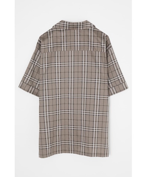 MOUSSY（マウジー）の「CHECK HALF SLEEVE シャツ（シャツ/ブラウス・レディース・ブラック/ベージュ系その他/カーキ・FREE）」の4枚目の写真