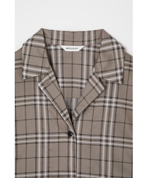 MOUSSY（マウジー）の「CHECK HALF SLEEVE シャツ（シャツ/ブラウス・レディース・ブラック/ベージュ系その他/カーキ・FREE）」の17枚目の写真