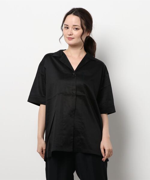 MOUSSY（マウジー）の「CHECK HALF SLEEVE シャツ（シャツ/ブラウス・レディース・ブラック/ベージュ系その他/カーキ・FREE）」の5枚目の写真