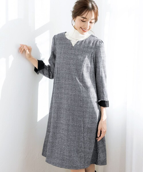 洗える 大人女性が選ぶチェック柄配色ワンピース ワンピース Tiaclasse ティアクラッセ のファッション通販 Zozotown