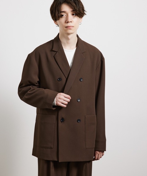 JUNRED（ジュンレッド）の「ソフトカルゼダブルジャケット（テーラードジャケット・メンズ・ブラック/ブラウン/オフホワイト・M/L）」の5枚目の写真