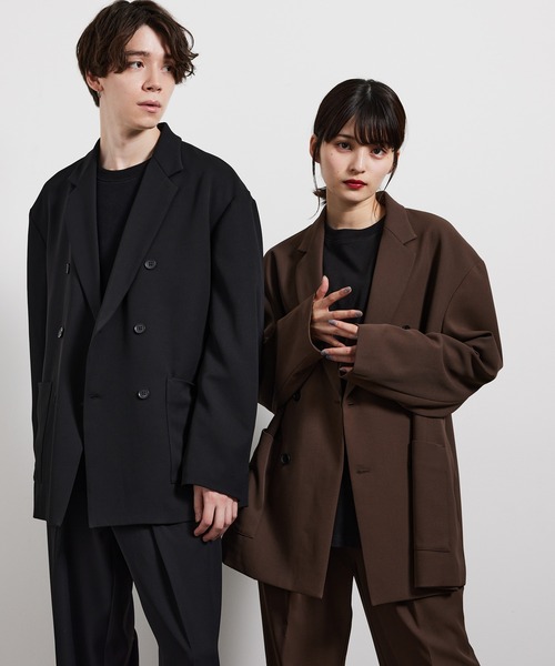 JUNRED（ジュンレッド）の「ソフトカルゼダブルジャケット（テーラードジャケット・メンズ・ブラック/ブラウン/オフホワイト・M/L）」の11枚目の写真