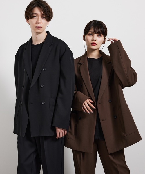 JUNRED（ジュンレッド）の「ソフトカルゼダブルジャケット（テーラードジャケット・メンズ・ブラック/ブラウン/オフホワイト・M/L）」の14枚目の写真