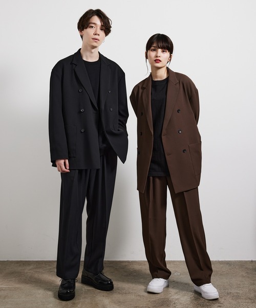 JUNRED（ジュンレッド）の「ソフトカルゼダブルジャケット（テーラードジャケット・メンズ・ブラック/ブラウン/オフホワイト・M/L）」の6枚目の写真