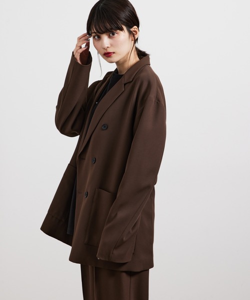 JUNRED（ジュンレッド）の「ソフトカルゼダブルジャケット（テーラードジャケット・メンズ・ブラック/ブラウン/オフホワイト・M/L）」の21枚目の写真