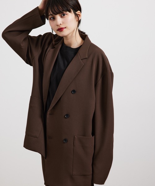 JUNRED（ジュンレッド）の「ソフトカルゼダブルジャケット（テーラードジャケット・メンズ・ブラック/ブラウン/オフホワイト・M/L）」の9枚目の写真