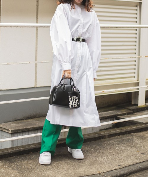 WEGO(ウィゴー)の「WEGO/タックスリーブシャツワンピース(シャツ/ブラウス・レディース・ホワイト・FREE)」の2枚目の写真