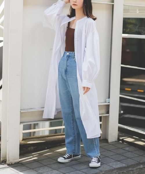 WEGO(ウィゴー)の「WEGO/タックスリーブシャツワンピース(シャツ/ブラウス・レディース・ホワイト・FREE)」の6枚目の写真