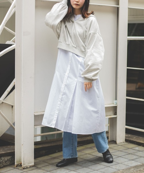 WEGO(ウィゴー)の「WEGO/タックスリーブシャツワンピース(シャツ/ブラウス・レディース・ホワイト・FREE)」の5枚目の写真