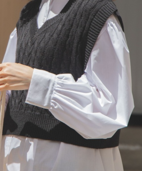 WEGO(ウィゴー)の「WEGO/タックスリーブシャツワンピース(シャツ/ブラウス・レディース・ホワイト・FREE)」の9枚目の写真