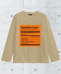 柄込 プリント コットン 天竺 クルーネック ロンT キッズ