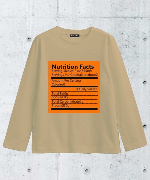 THE CASUAL(カジュアル)の「柄込 プリント コットン 天竺 クルーネック ロンT キッズ(Tシャツ/カットソー・キッズ・チャコール/ベージュ系その他/モカ/ベージュ/ブラック/オフホワイト/ブラック系その他/ホワイト系その他/ブラック系その他2/杢グレー・120cm/150cm/100cm/160cm/130cm/140cm/110cm)」の1枚目の写真