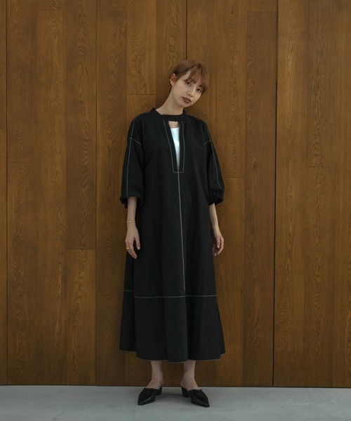 I_am（アイアム）の「balloon stitch ops（ワンピース・レディース・ブラック/ブラウン/オフホワイト・FREE）」の16枚目の写真