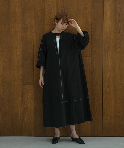 I_am（アイアム）の「balloon stitch ops（ワンピース・レディース・ブラック/ブラウン/オフホワイト・FREE）」の15枚目の写真