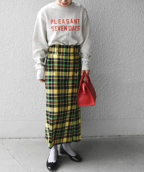 SHIPS any（シップス エニィ）の「SHIPS any:〈ウォッシャブル〉LINEA MEGISTOS タータンチェック ラップ スカート（スカート・レディース・イエロー/グリーン・38/36）」の7枚目の写真