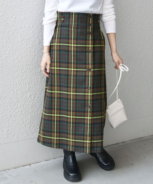 SHIPS any（シップス エニィ）の「SHIPS any:〈ウォッシャブル〉LINEA MEGISTOS タータンチェック ラップ スカート（スカート・レディース・イエロー/グリーン・38/36）」の10枚目の写真
