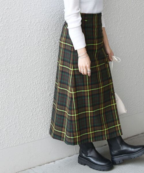 SHIPS any（シップス エニィ）の「SHIPS any:〈ウォッシャブル〉LINEA MEGISTOS タータンチェック ラップ スカート（スカート・レディース・イエロー/グリーン・38/36）」の15枚目の写真