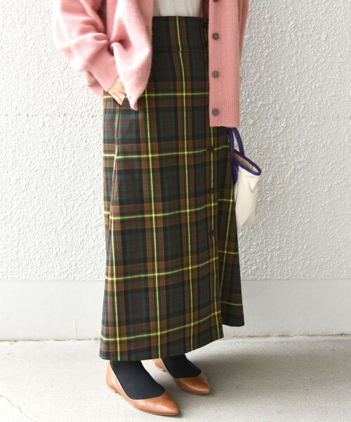 SHIPS any（シップス エニィ）の「SHIPS any:〈ウォッシャブル〉LINEA MEGISTOS タータンチェック ラップ スカート（スカート・レディース・イエロー/グリーン・38/36）」の18枚目の写真