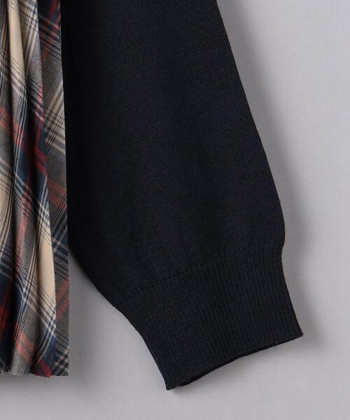 EZUMi(エズミ)の「<EZUMi(エズミ)>チェック サイドプリーツ ニット(ニット/セーター・レディース・ブラック/ネイビー・FREE)」の12枚目の写真