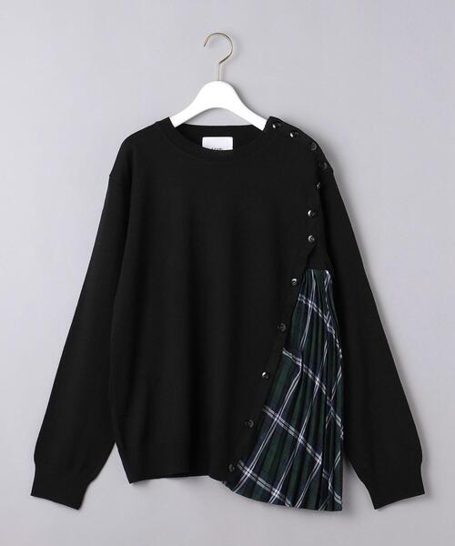 EZUMi(エズミ)の「<EZUMi(エズミ)>チェック サイドプリーツ ニット(ニット/セーター・レディース・ブラック/ネイビー・FREE)」の15枚目の写真