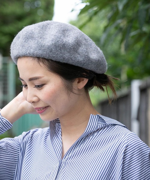 URBAN RESEARCH Sonny Label（アーバンリサーチサニーレーベル）の「リブ付きウールベレー帽∴（ハンチング/ベレー帽・レディース・ブラック/グレー・ONE）」の10枚目の写真