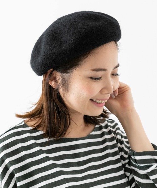 URBAN RESEARCH Sonny Label（アーバンリサーチサニーレーベル）の「リブ付きウールベレー帽∴（ハンチング/ベレー帽・レディース・ブラック/グレー・ONE）」の9枚目の写真