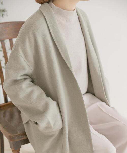 ITEMS URBANRESEARCH（アイテムズ アーバンリサーチ）の「リバーウールショールカラーコート（その他アウター・レディース・ブラック/ライトブラウン/ライトカーキ・FREE）」の10枚目の写真