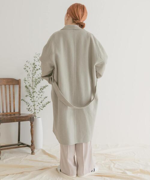 ITEMS URBANRESEARCH（アイテムズ アーバンリサーチ）の「リバーウールショールカラーコート（その他アウター・レディース・ブラック/ライトブラウン/ライトカーキ・FREE）」の16枚目の写真