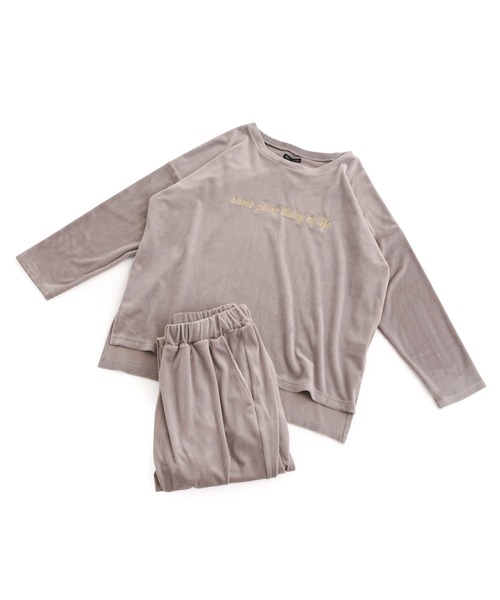 Dita(ディータ)の「パールシャギー刺繍ルームウェア上下セット パジャマ(ルームウェア/パジャマ・レディース・シャンパン/スモークグレー/ネイビー/ブラック/スモークピンク/モスグリーン・FREE)」の15枚目の写真