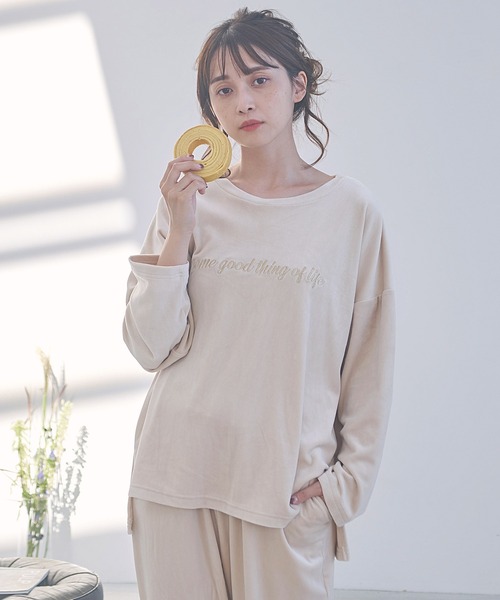 Dita(ディータ)の「パールシャギー刺繍ルームウェア上下セット パジャマ(ルームウェア/パジャマ・レディース・シャンパン/スモークグレー/ネイビー/ブラック/スモークピンク/モスグリーン・FREE)」の16枚目の写真