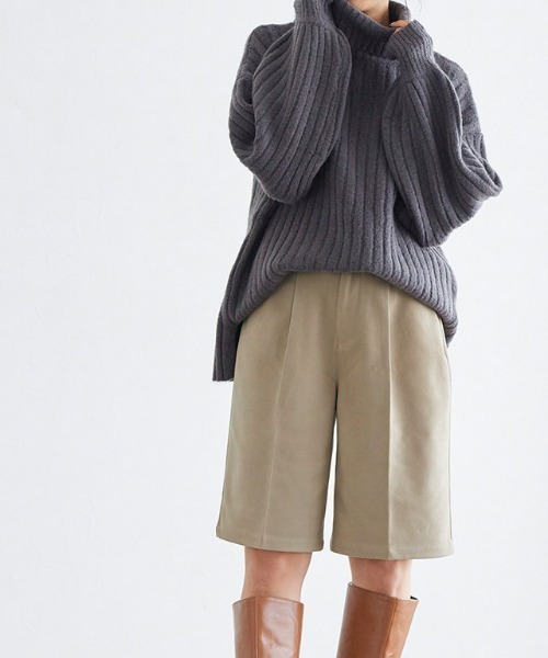 Pierrot（ピエロ）の「ウールタッチハーフパンツ（その他パンツ・レディース・ブラック/キャメル/グレイッシュベージュ・M/L）」の3枚目の写真