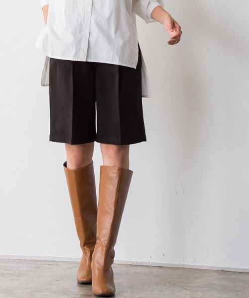 Pierrot（ピエロ）の「ウールタッチハーフパンツ（その他パンツ・レディース・ブラック/キャメル/グレイッシュベージュ・M/L）」の2枚目の写真