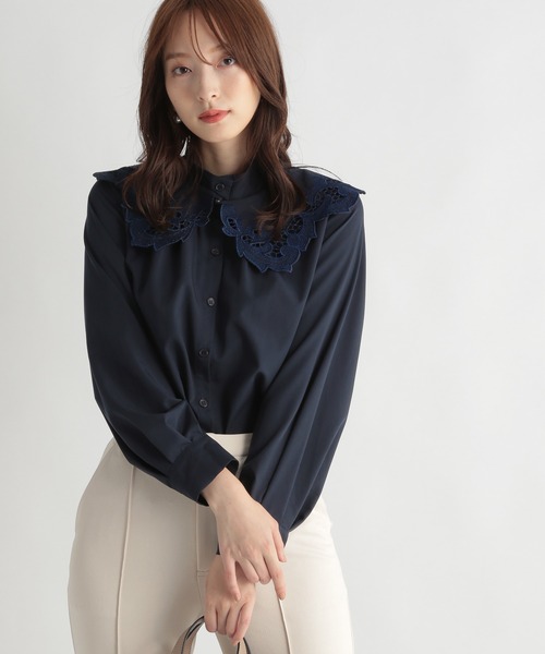 Andemiu（アンデミュウ）の「レースカラーブラウス239637（シャツ/ブラウス・レディース・ホワイト/ブラック/ネイビー・FREE）」の21枚目の写真