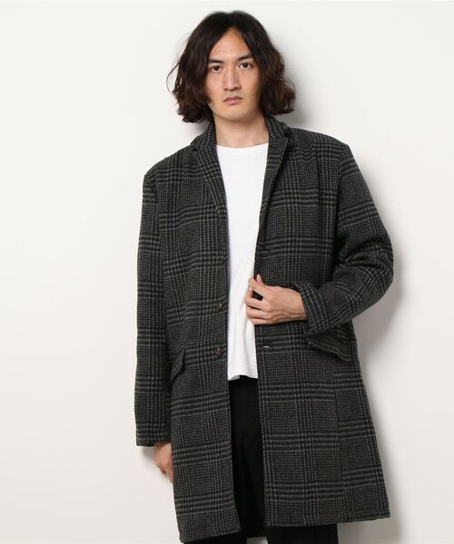 VIBGYOR(ヴィブジョー)の「メルトンチェスターコート(チェスターコート・メンズ・ブラック/ネイビー/チェック/ミックスグレー・MEDIUM/LARGE/X-LARGE)」の4枚目の写真
