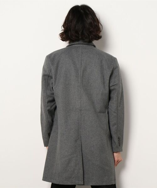 VIBGYOR(ヴィブジョー)の「メルトンチェスターコート(チェスターコート・メンズ・ブラック/ネイビー/チェック/ミックスグレー・MEDIUM/LARGE/X-LARGE)」の6枚目の写真