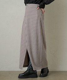 Kastane | 【SETUP対応】チェックSETUPスリットスカート(スカート)