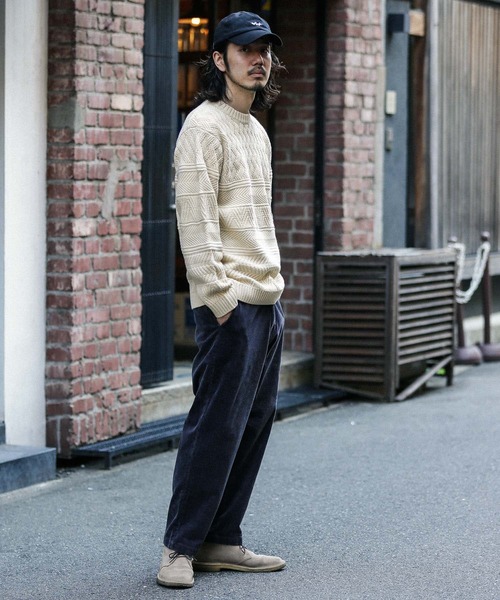 URBAN RESEARCH Sonny Label(アーバンリサーチサニーレーベル)の「マシンウォッシャブル柄編みニットプルオーバー(ニット/セーター・メンズ・アイボリー/チャコールグレー/グリーン/キャメル・MEDIUM/LARGE)」の12枚目の写真